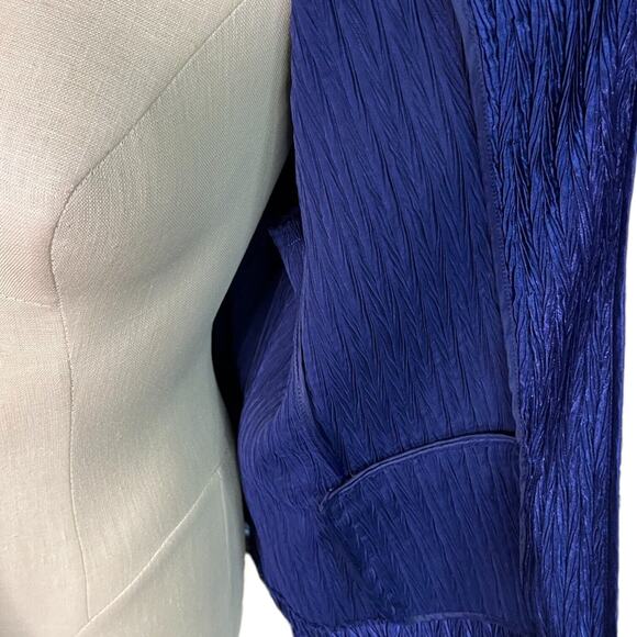 Blazer Unlined Purple Open Front Jacket Zip Close Pockets Chicos Size 1/Medium - Picture 4 of 8